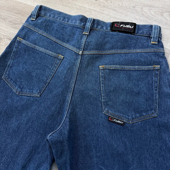 Vintage FUBU Jeans Men's ACTUAL SIZE 36x33 Blue Cotton Denim Straight Leg Baggy